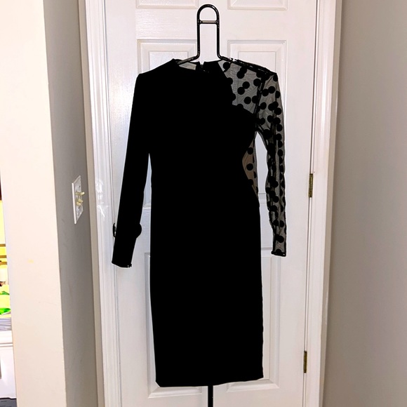 STELLA MCCARTNEY BLACK CREW LONG DRESS - Picture 1 of 4